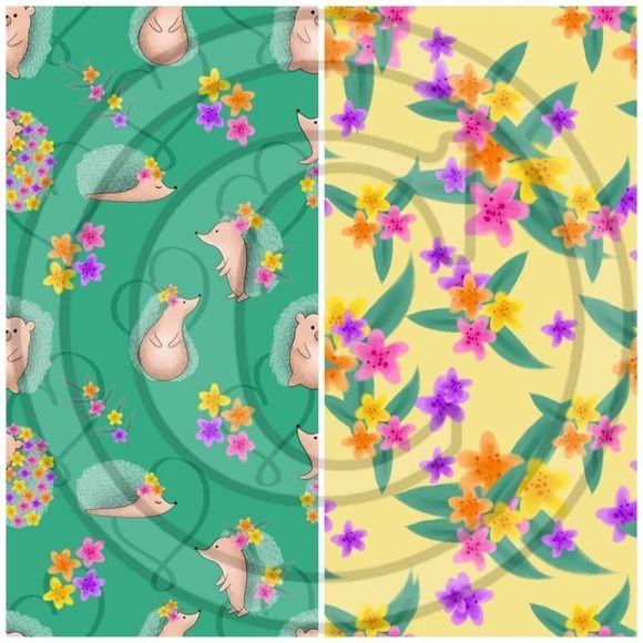 NEW FLOWERY HEDGEHOG MINKY BLANKET - Picture 2 of 2